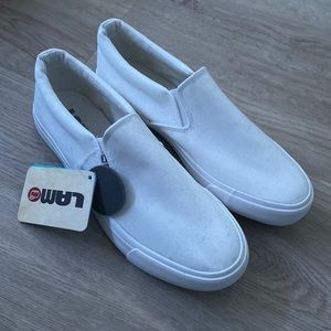 Slip On White Lam Shoes